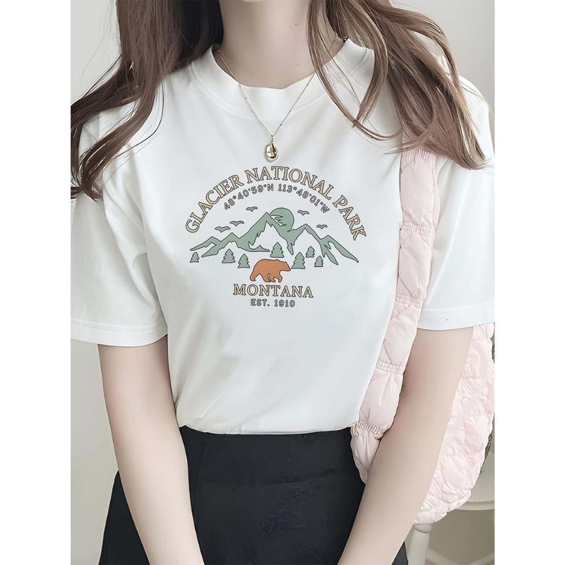 Women's Glacier National Park Shirt, Montana Bear T-shirt Hoodie, Sweatshirt | HypeDripTees.com