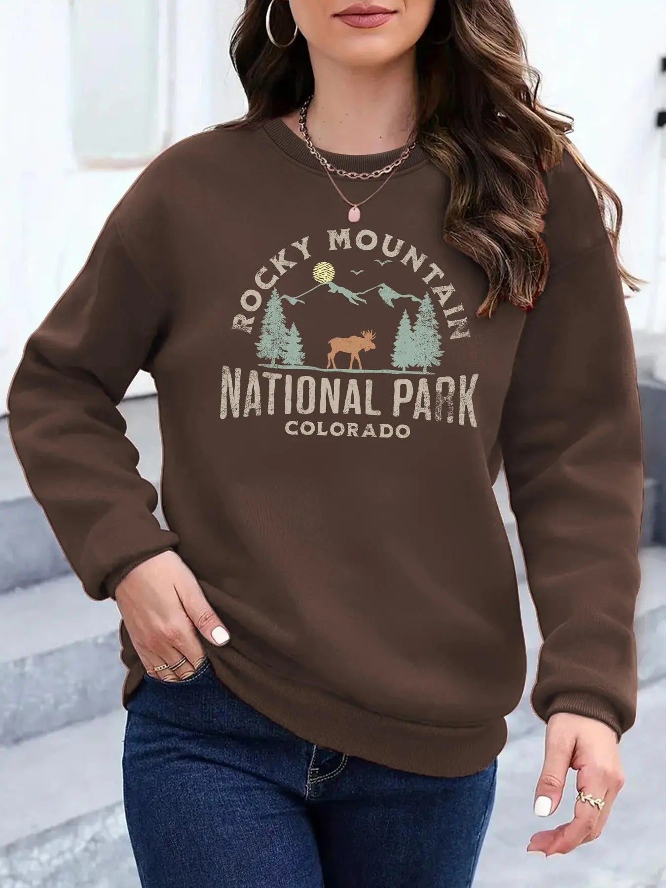 Women's Graphic & Letter Print Crew Neck Sweatshirt, Casual Long Sleeve Pullover for Spring & Fall, Fashion Women's Top...