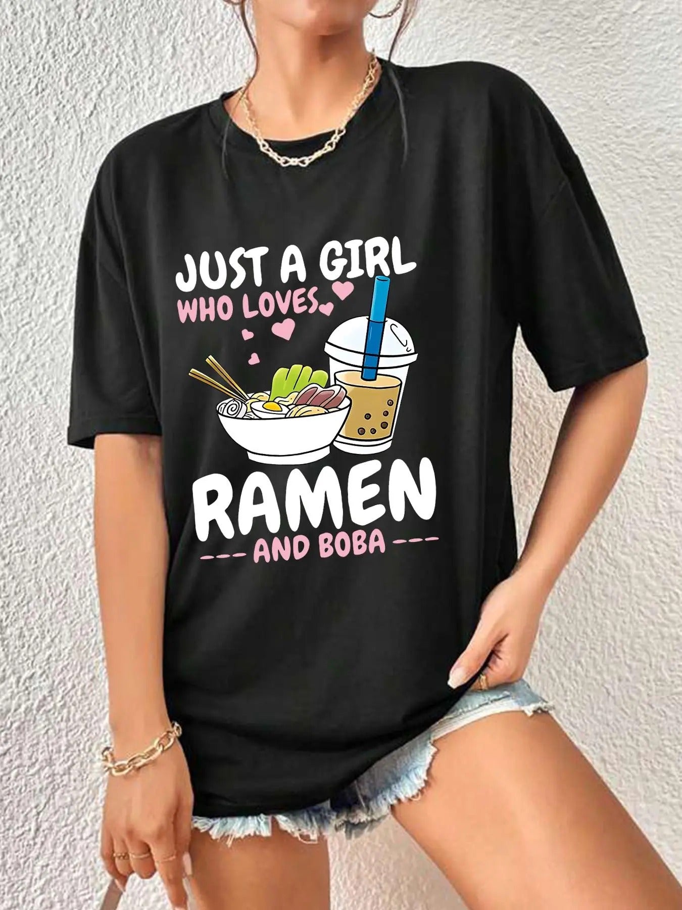 Women's Graphic Letter Print Round Neck Tee, Fashion Casual Drop Shoulder Short Sleeve T-shirt for Daily Wear, Ladies...