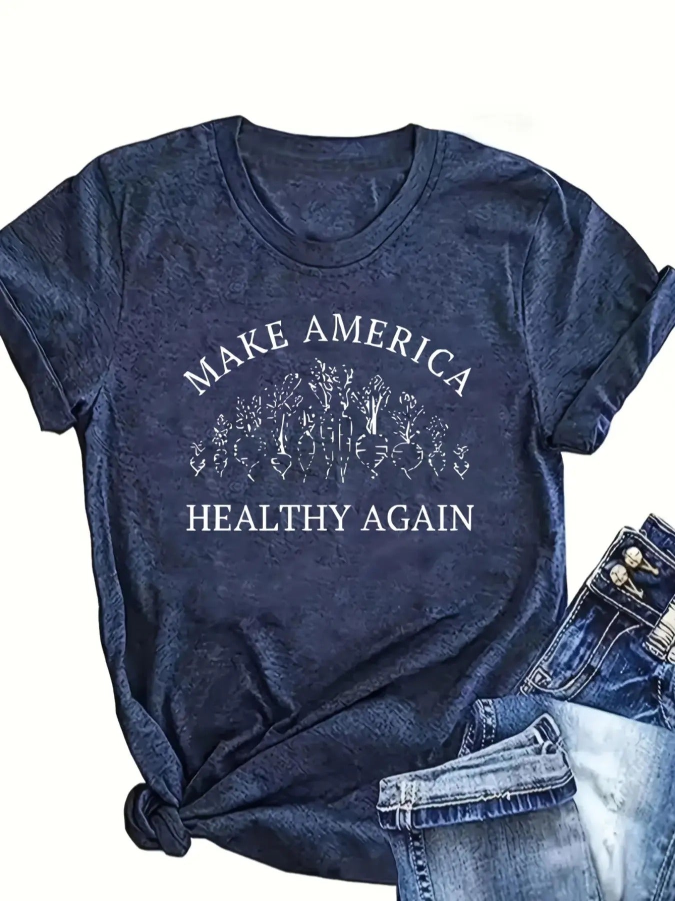 Women's Letter & Carrot Print Round Neck Tee, Trendy Casual Short Sleeve T-Shirt for Daily Wear, Ladies All Seasons...