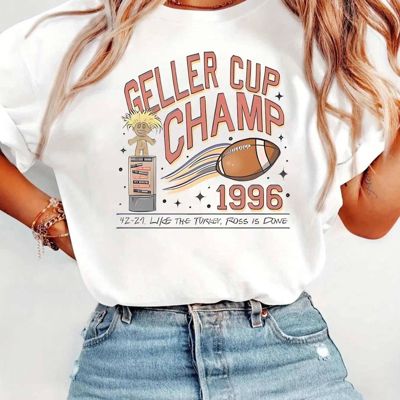 Women's Letter & Figure Print Round Neck Tee, Casual Short Sleeve T-shirt for Daily Wear, Ladies Summer Top Hoodie,...