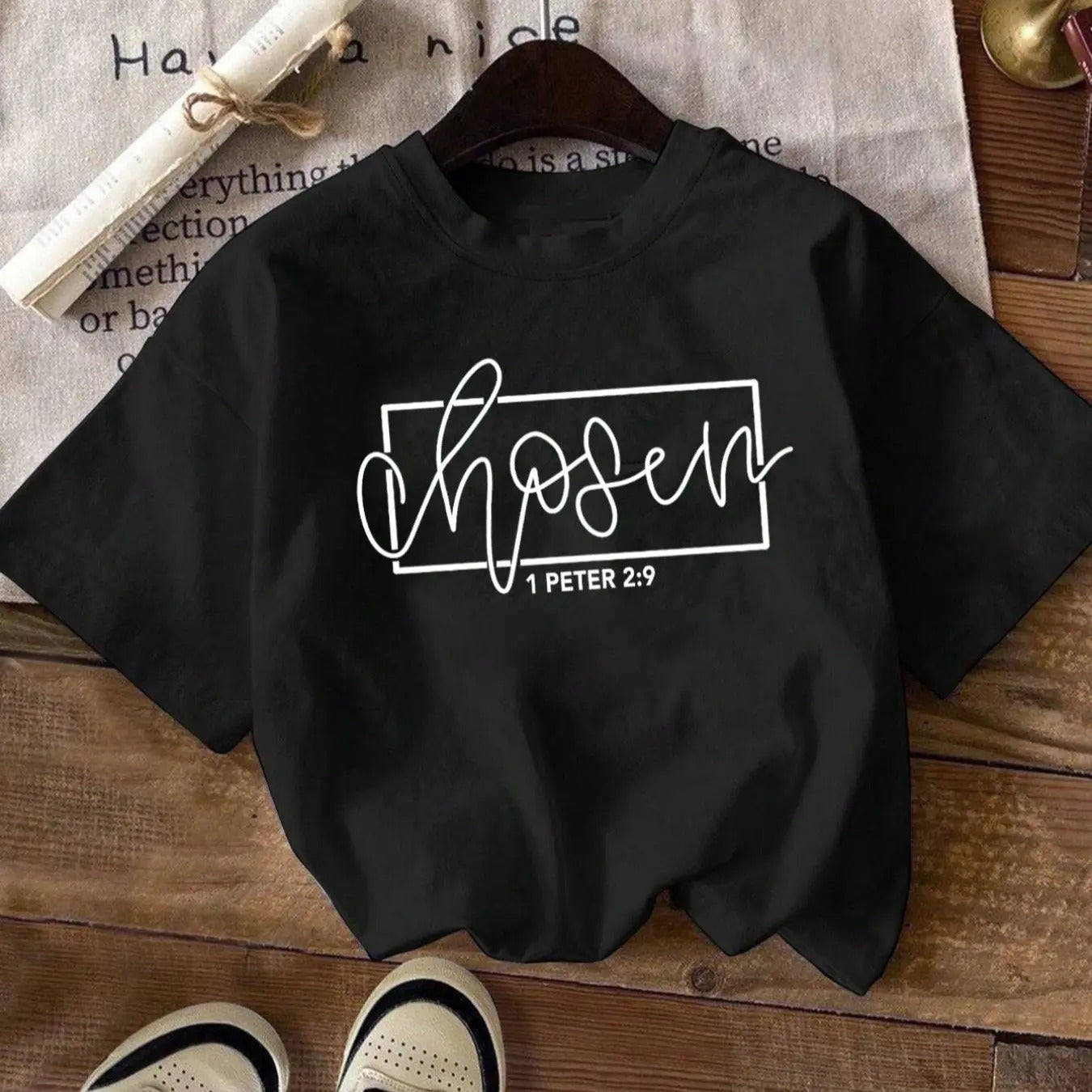 Women's Letter & Geometric Print Drop Shoulder Tee, Casual Short Sleeve Round Neck T-shirt for Daily Wear, Ladies...
