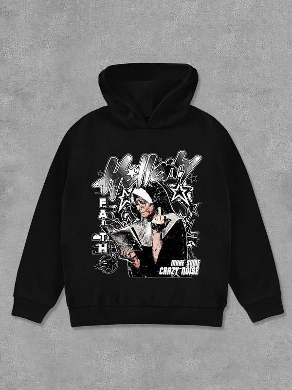 Women's Letter & Graphic Print Hoodie, Fashion Casual Long Sleeve Hooded Sweatshirt for Daily Holiday Outdoor Wear, Women...