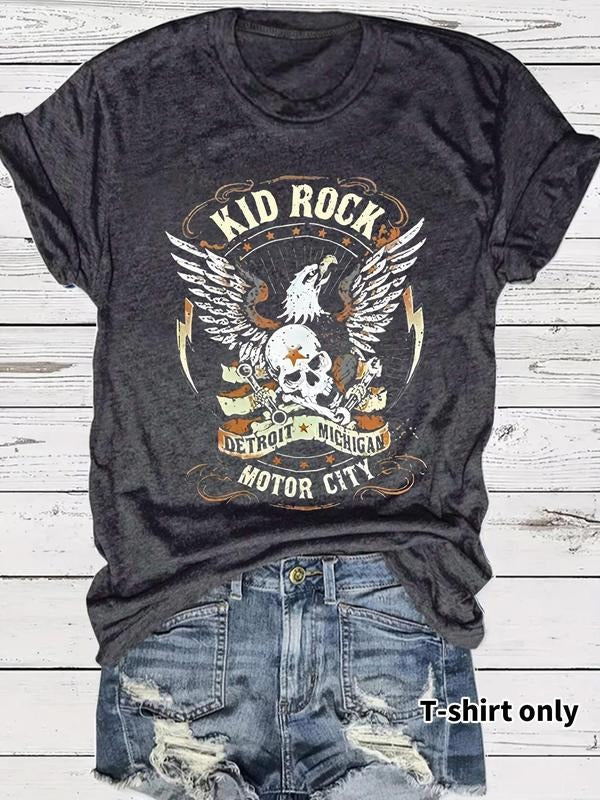 Women's Letter & Graphic Print Round Neck Tee, Casual Short Sleeve Crew Neck T-shirt for Summer, Fashion Women's Top for...