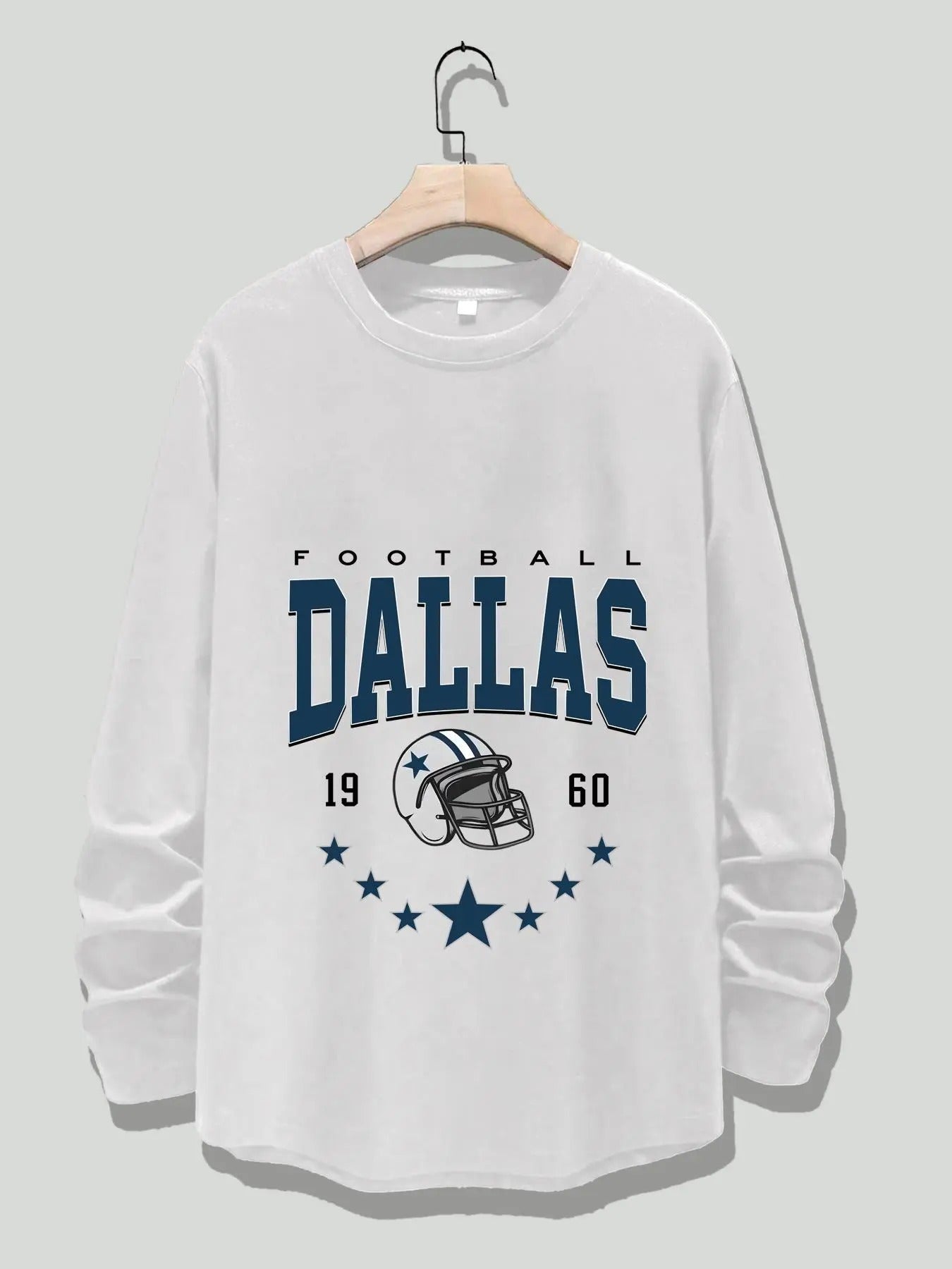 Women's Letter & Helmet Print Round Neck Tee, Casual Long Sleeve Crew Neck T-shirt  for Spring, Fashion Women's Top for...