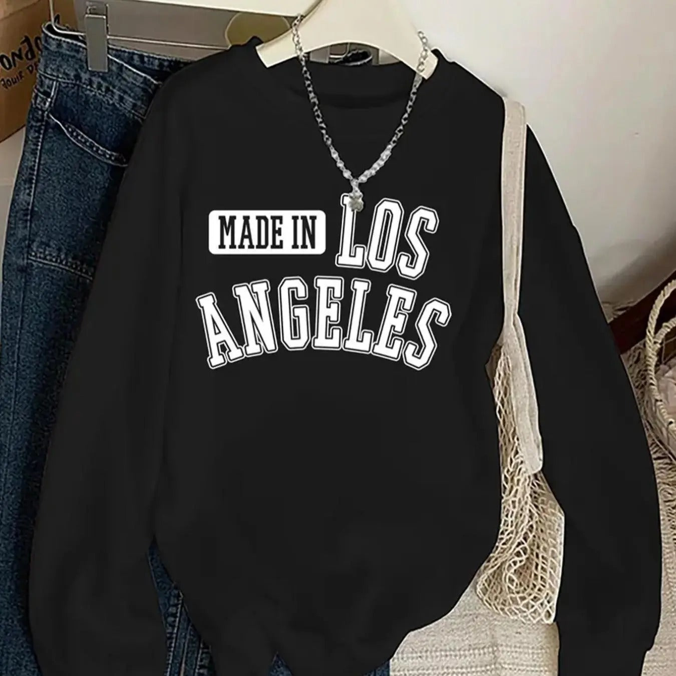 Women's Letter Print Crew Neck Sweatshirt, Casual Long Sleeve Pullover For Fall & Winter, Women's Clothes For Daily Wear...