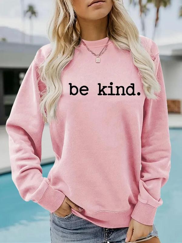 Women's Letter Print Crew Neck Sweatshirt, Casual Long Sleeve Pullover for Spring, Fashion Women's Top for Daily Wear...