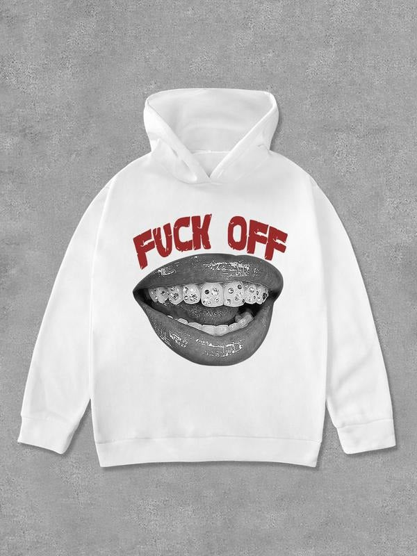 Women's Letter Print Drop Shoulder Hoodie, Fashion Casual Hooded Sweatshirt for Daily Holiday Outdoor Wear, Women...