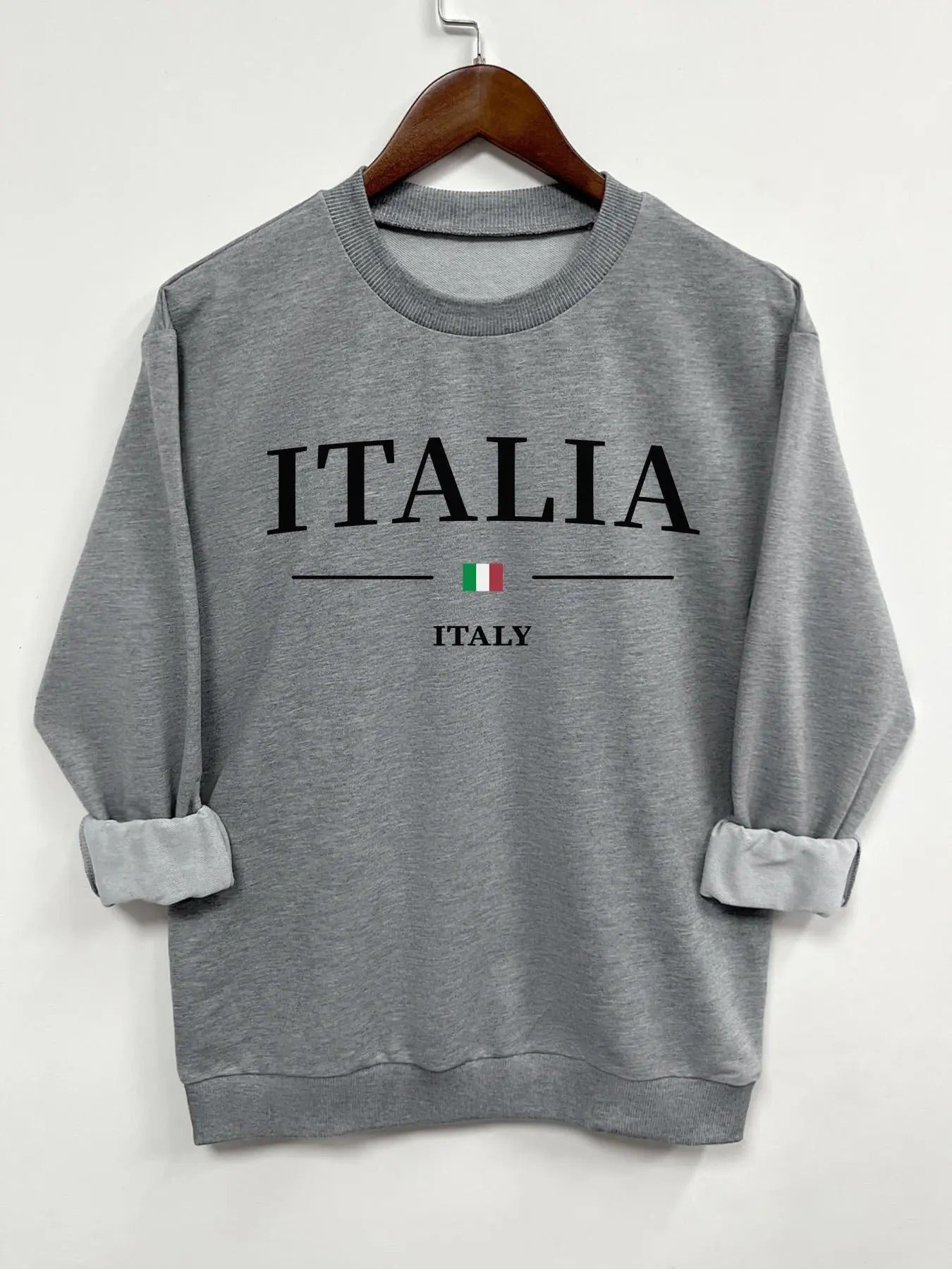 Women's Letter Print Drop Shoulder Sweatshirt, Casual Long Sleeve Round Neck Pullover for Spring & Fall, Ladies Clothes...