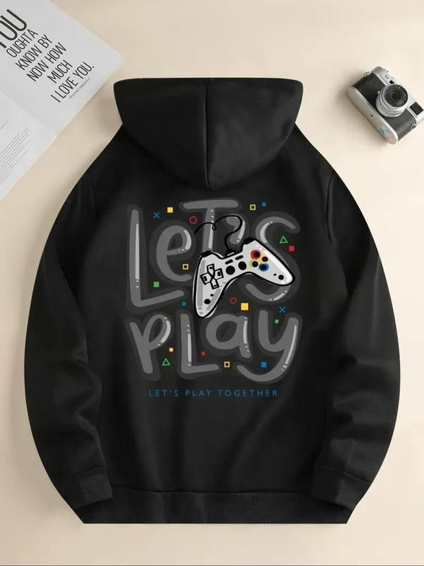 Women's Letter Print Game Console Hoodie, Casual Long Sleeve Hooded Sweatshirt for Fall & Winter, Women's Clothes for...