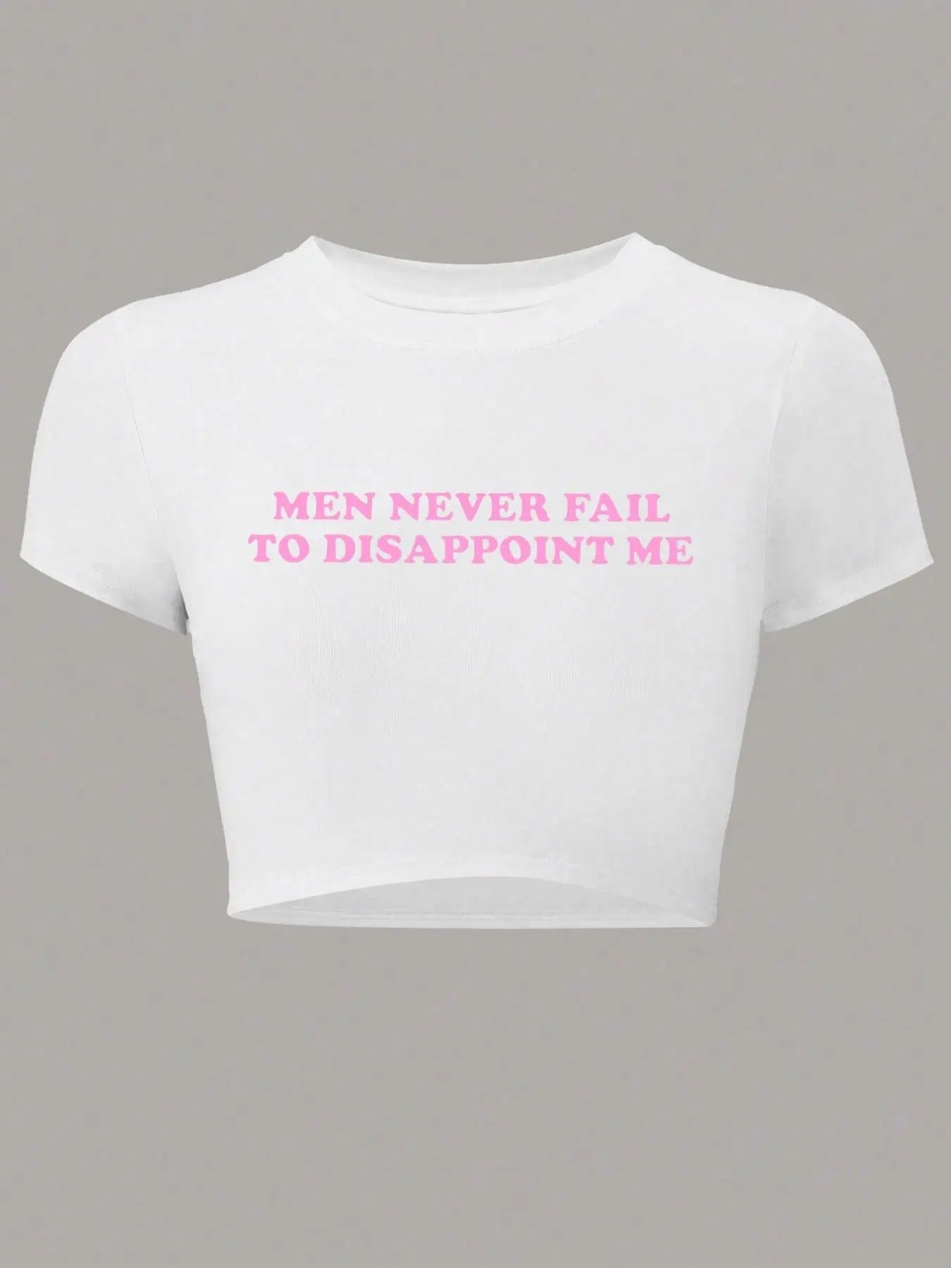 Women's Letter Print Round Neck Crop Tee, Funny Trendy Casual Short Sleeve T-shirt for Daily Wear, Ladies All Seasons...