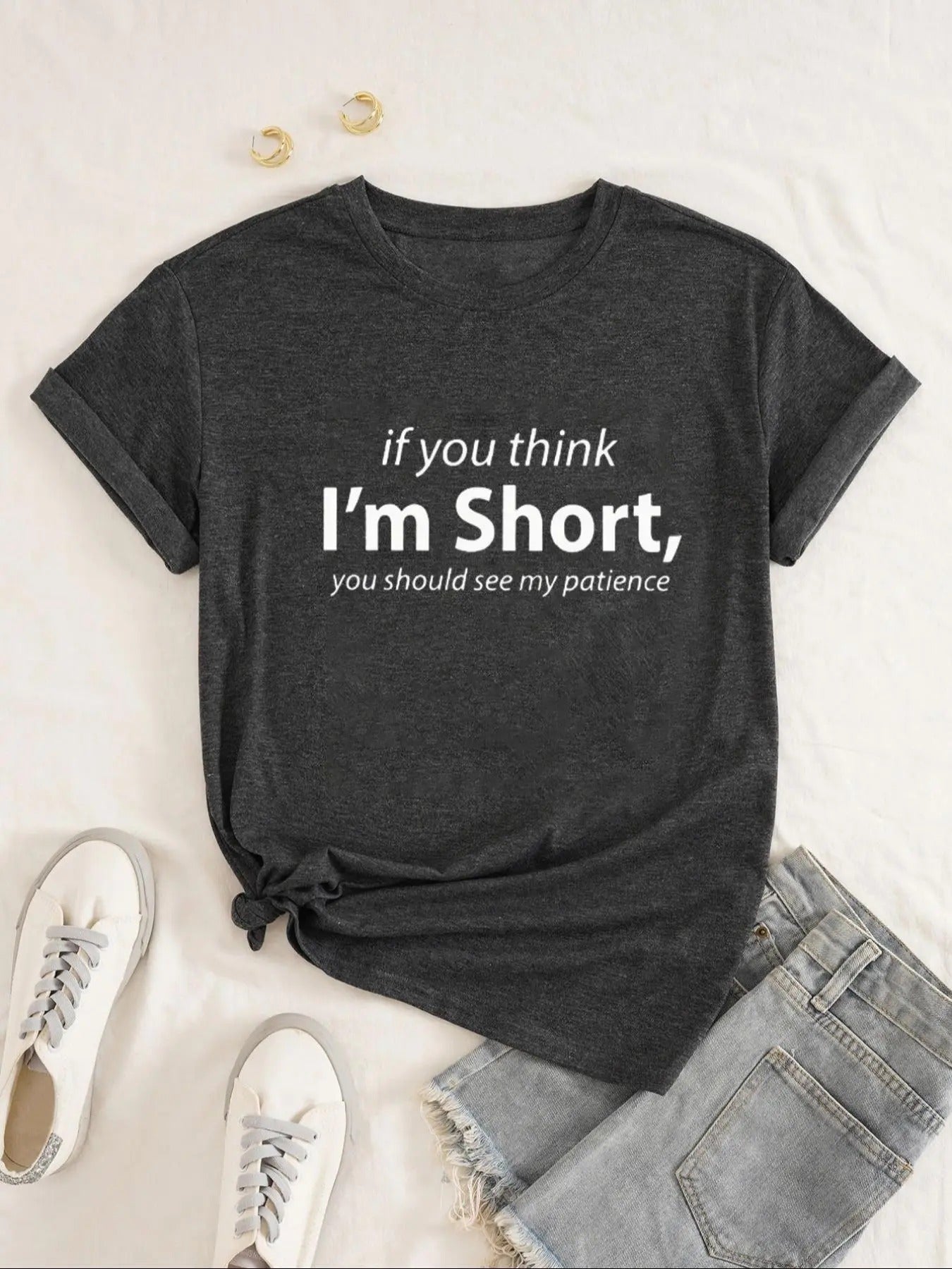 Women's Letter Print Round Neck Graphic Tee, Casual Crew Neck Short Sleeve T-Shirt for Daily Outdoor Holiday Vacation...