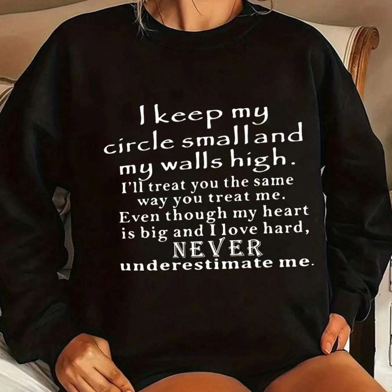 Women's Letter Print Round Neck Pullover, Fashion Casual Crew Neck Sweatshirt for Daily Holiday Outdoor Wear, Women...