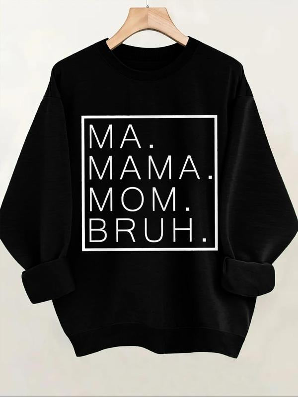 Women's Letter Print Round Neck Pullover, Fashion Casual Crew Neck Sweatshirt for Daily Holiday Outdoor Wear, Women...