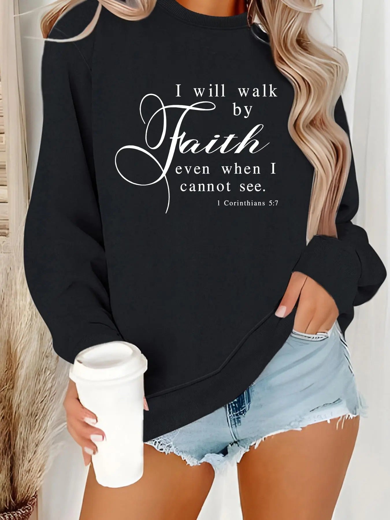 Women's Letter Print Round Neck Sweatshirt, Casual Long Sleeve Crew Neck Pullover for Spring & Fall, Fashion Women's Top...