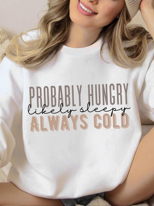 Women's Letter Print Round Neck Sweatshirt, Casual Long Sleeve Crew Neck Pullover for Spring & Fall, Fashion Women's Top...
