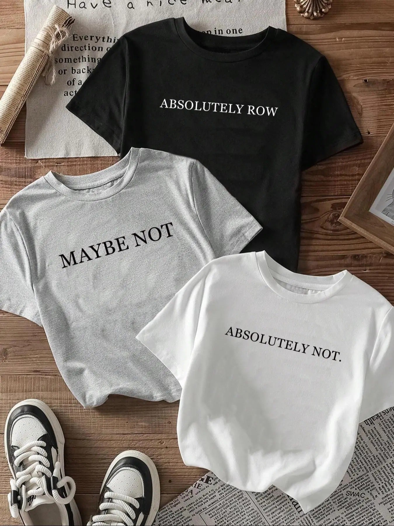 Women's Letter Print Round Neck Tee, Casual Short Sleeve Crew Neck T-Shirt for Summer, Fashion Women's Top for Daily Wear...