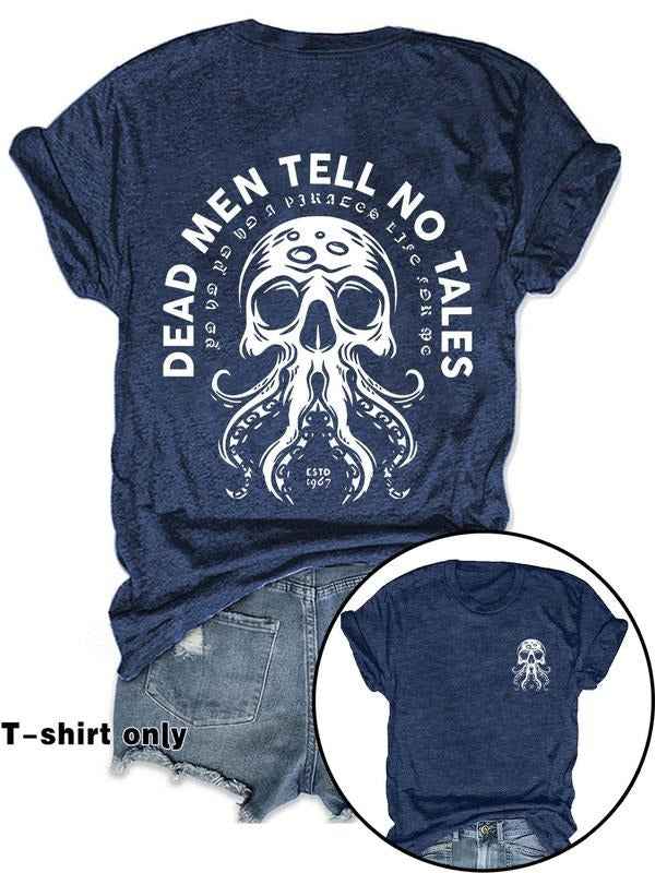 Women's Letter Print Round Neck Tee, Casual Short Sleeve Crew Neck T-shirt for Spring, Fashion Women's Top for Daily Wear...