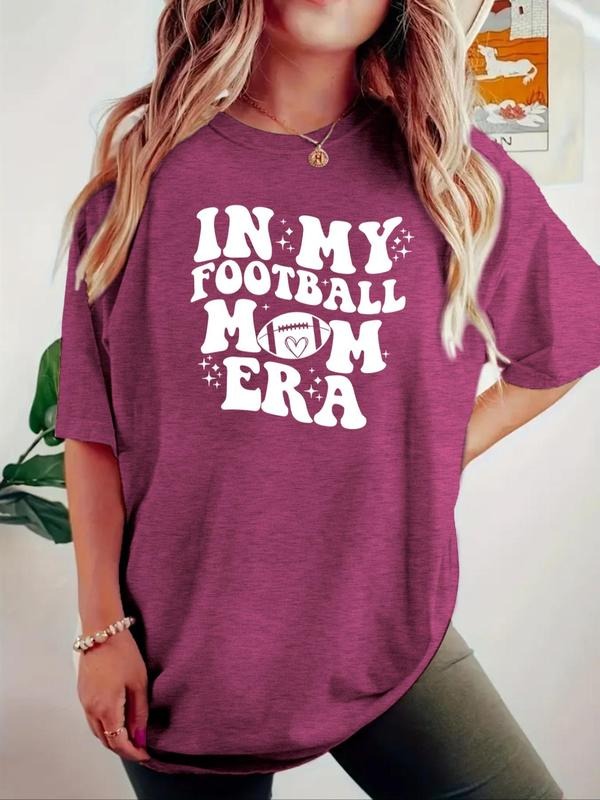 Women's Letter Print Round Neck Tee, Casual Short Sleeve Crew Neck T-shirt for Summer, Fashion Women's Top for Daily Wear...