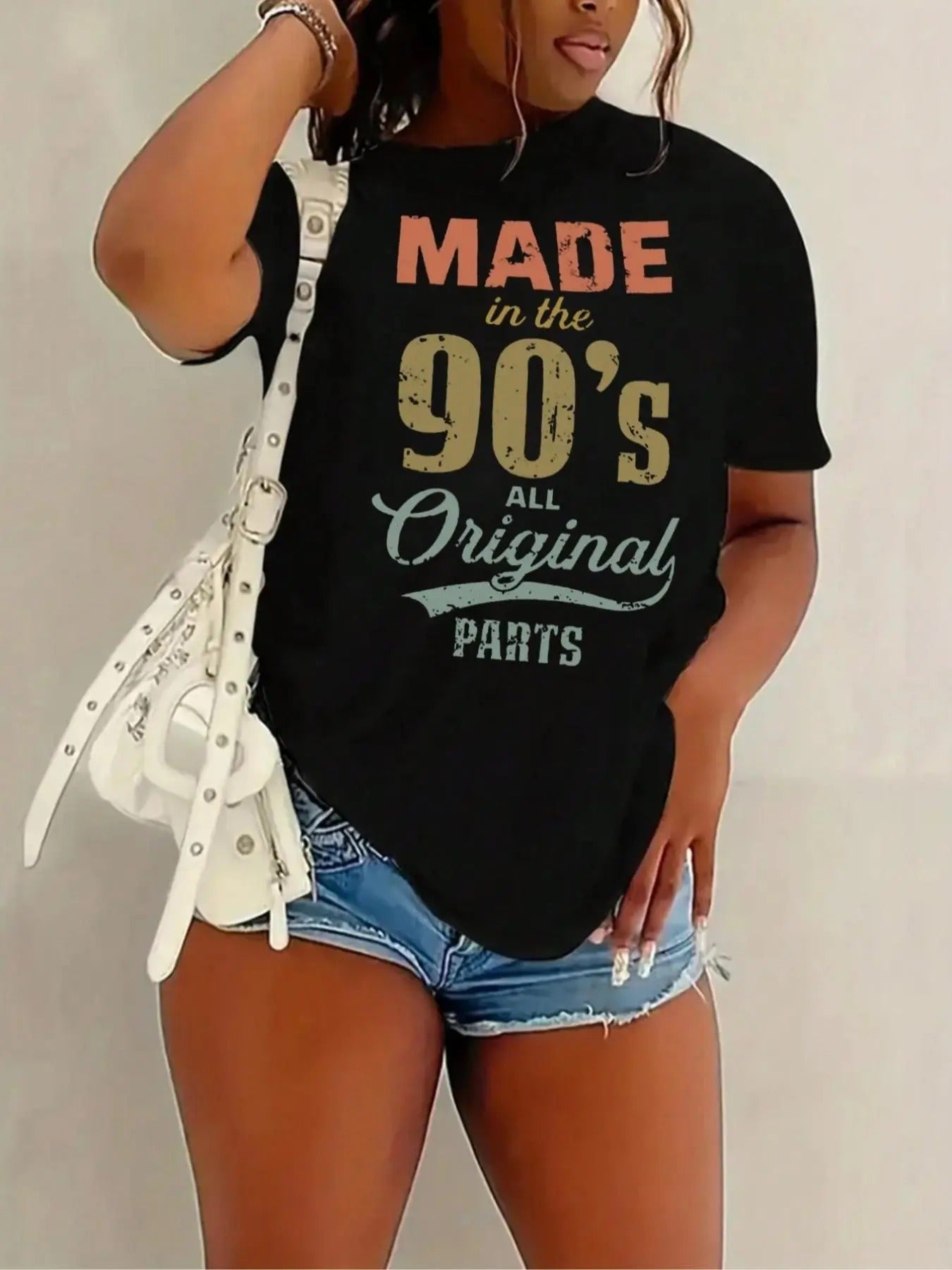 Women's Letter Print Round Neck Tee, Casual Short Sleeve T-shirt for Daily Wear, Ladies Summer Outfit Hoodie, Sweatshirt