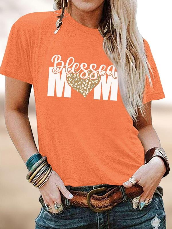 Women's Letter Print Round Neck Tee, Fashion Casual Crew Neck T-Shirt for Daily Holiday Vacation Outdoor Wear, Ladies...