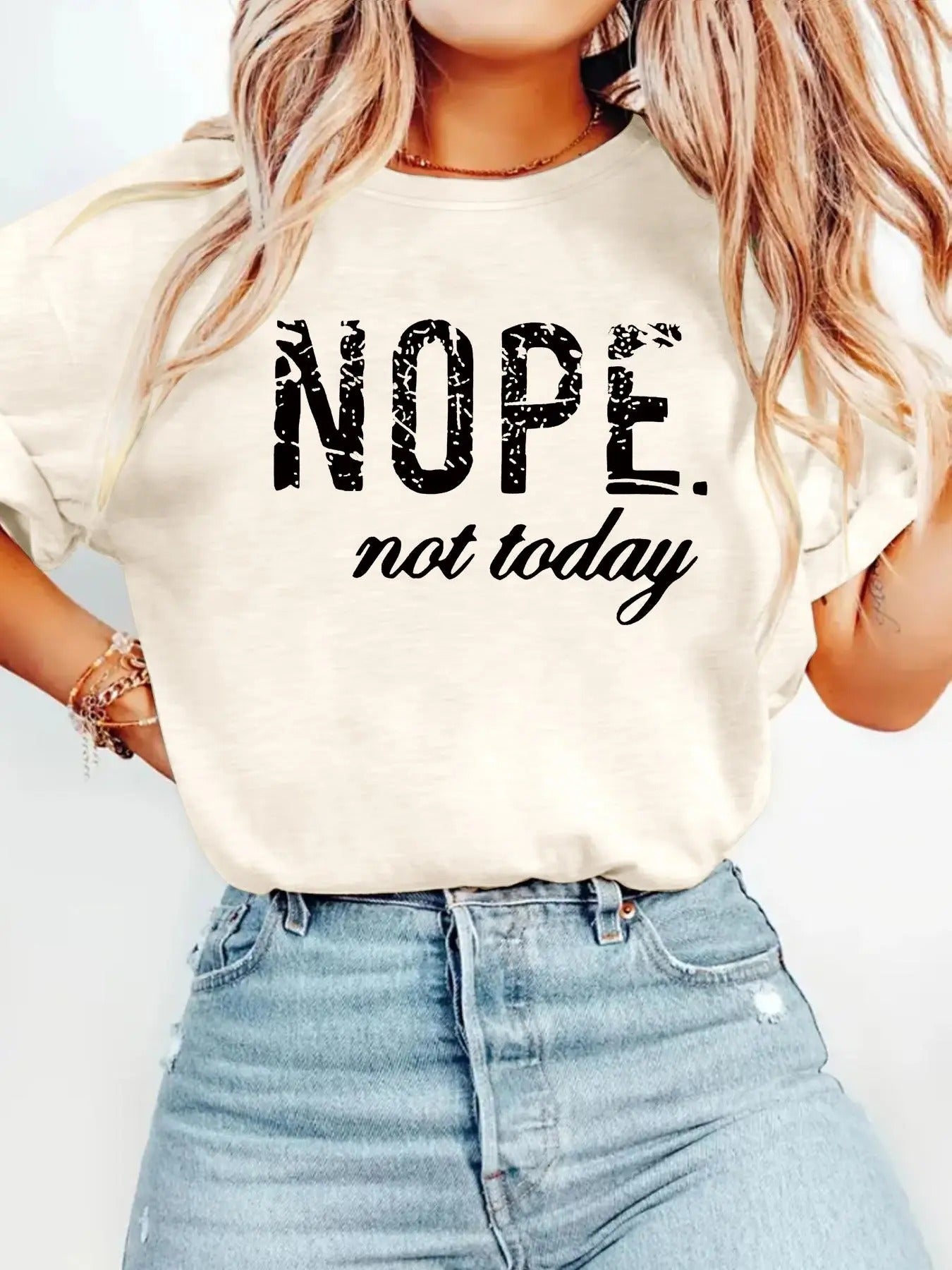 Women's Letter Print Round Neck Tee, Fashion Casual Crew Neck T-Shirt for Daily Holiday Vacation Outdoor Wear, Ladies...