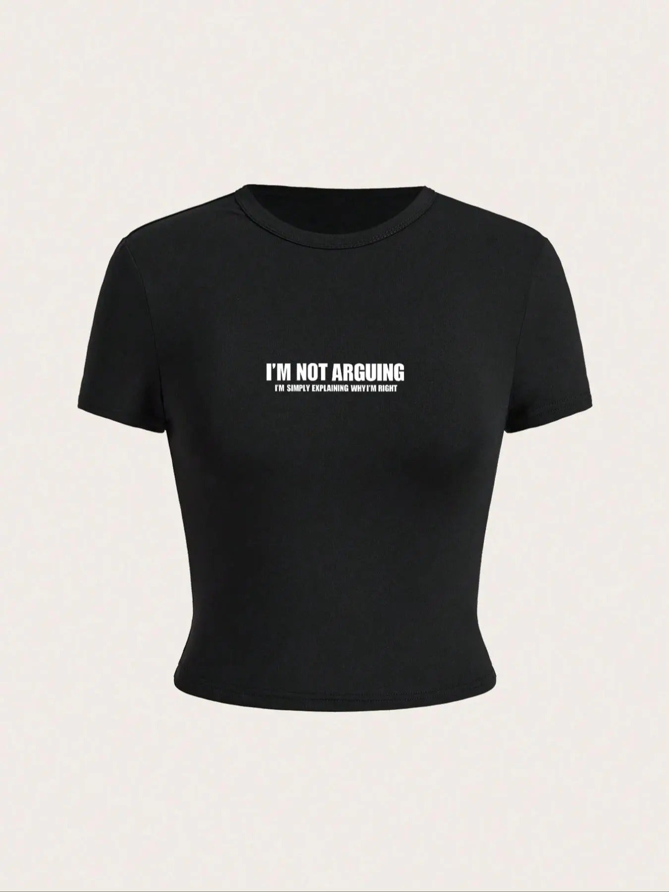 Women's Letter Print Round Neck Tee, Graphic Tees, Casual Short Sleeve Crew Neck Skinny T-shirt for Summer, Streetwear...
