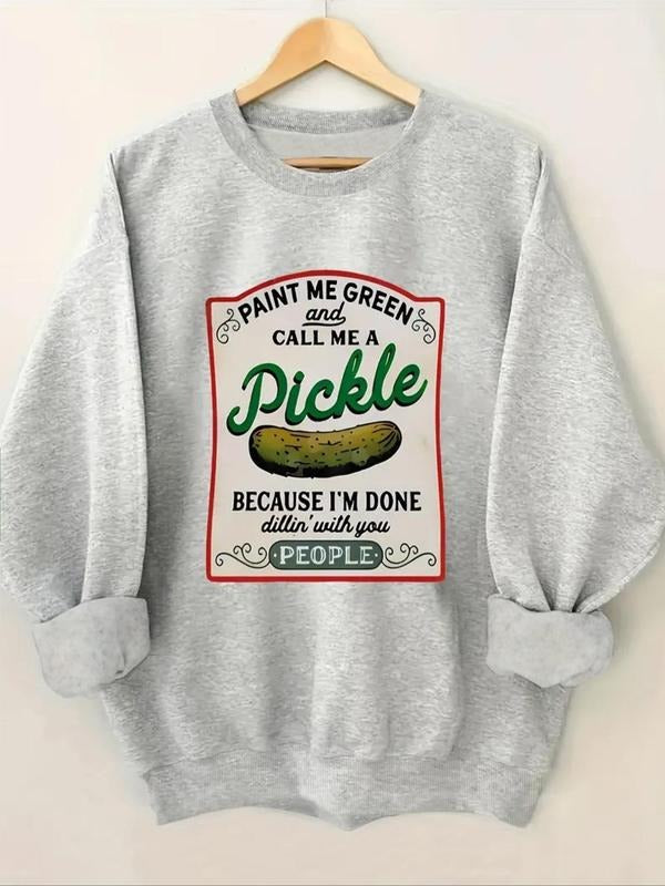 Women's Letter Print Thermal Lined Sweatshirt, Casual Long Sleeve Round Neck Pullover for Fall & Winter, Women's Clothes...
