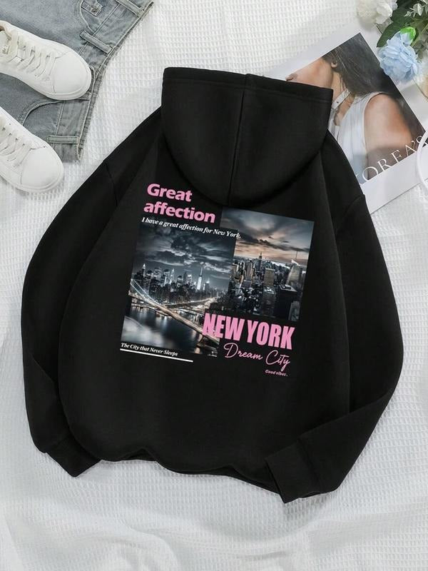 Women's Milan Italy Print Drawstring Hoodie, Fashion Casual Hooded Sweatshirt for Daily Holiday Outdoor Wear, Women...