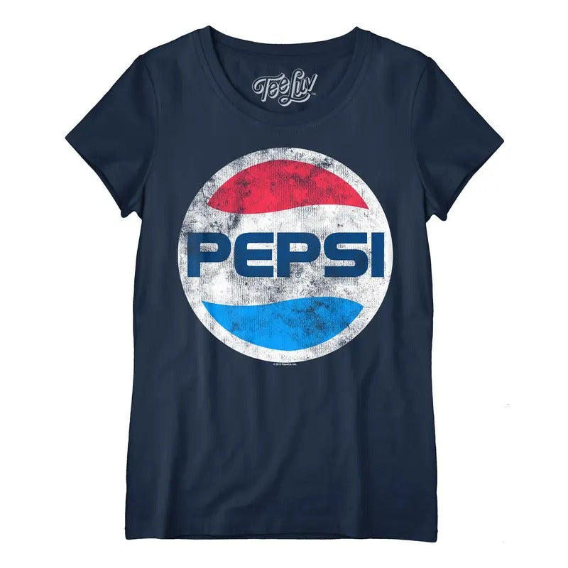 Women's Pepsi Logo Scoopneck T-Shirt - Navy Hoodie, Sweatshirt | HypeDripTees.com