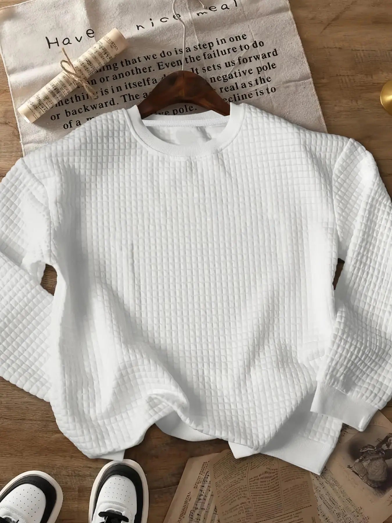 Women's Plain Pullover Sweatshirt, Casual Long Sleeve Crew Neck Sweatshirt for Fall & Winter, Women's Clothing for Daily...