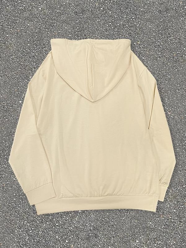 Women's Print Drawstring Pocket Hoodie, Casual Halloween Long Sleeve Hooded Sweatshirt for Fall & Winter, Women's Clothes...