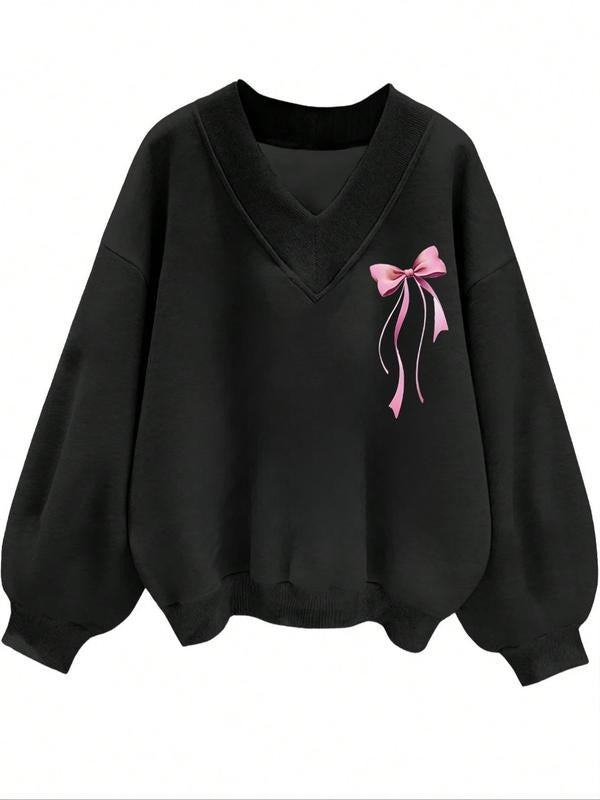 Women's Sexy V Neck Pullover Sweatshirt, Butterfly Print, Casual Fashion, Comfortable for Fall & Winter, Perfect Gift for...