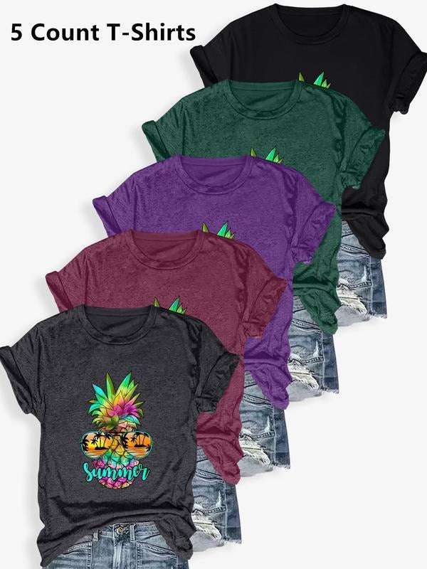 Short Sleeve Casual Round Neck Summer Top Daily T-Shirts, Hoodie, Sweatshirt