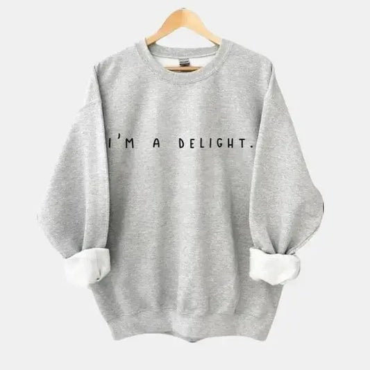 Women's Slogan Print Drop Shoulder Sweatshirt, Comfort Casual Long Sleeve Crewneck Sweatshirt Pullover Top for Lady Fall, Relaxed Fit Fall Top