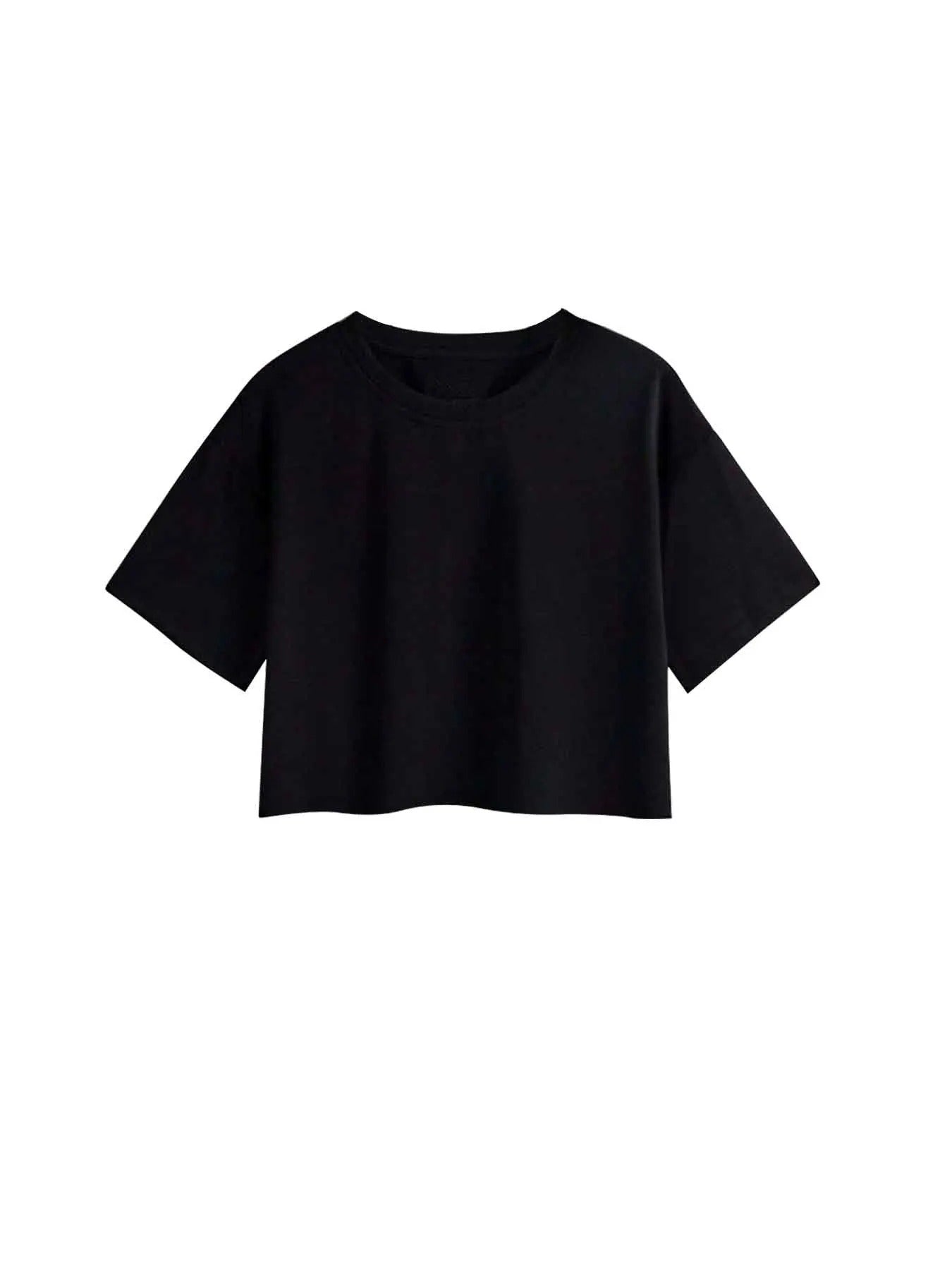 Women's Solid Round Neck Tee, Casual Short Sleeve Crew Neck T-Shirt for Summer, Fashion Women's Top for Daily Wear...