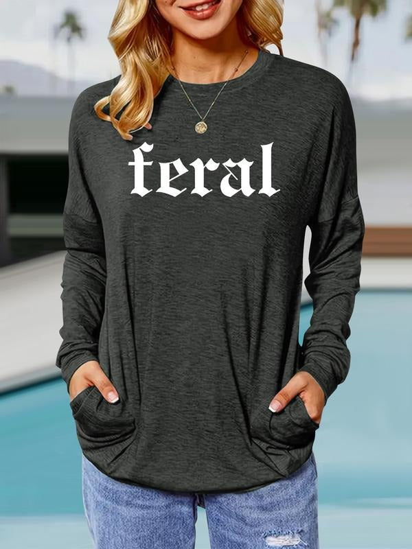 Women's Spring & Fall Casual Loose-Fit Long Sleeve Pullover Shirt, Comfortable Breathable Fabric, Perfect for Daily Wear...