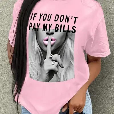 Women's Streetwear Figure & Letter Print Short Sleeve Tee, Casual Round Neck Graphic T-Shirt for Daily Wear, Ladies...