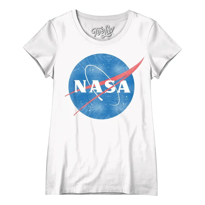 Women's Vintage NASA Logo Scoopneck T-Shirt - White Hoodie, Sweatshirt | HypeDripTees.com
