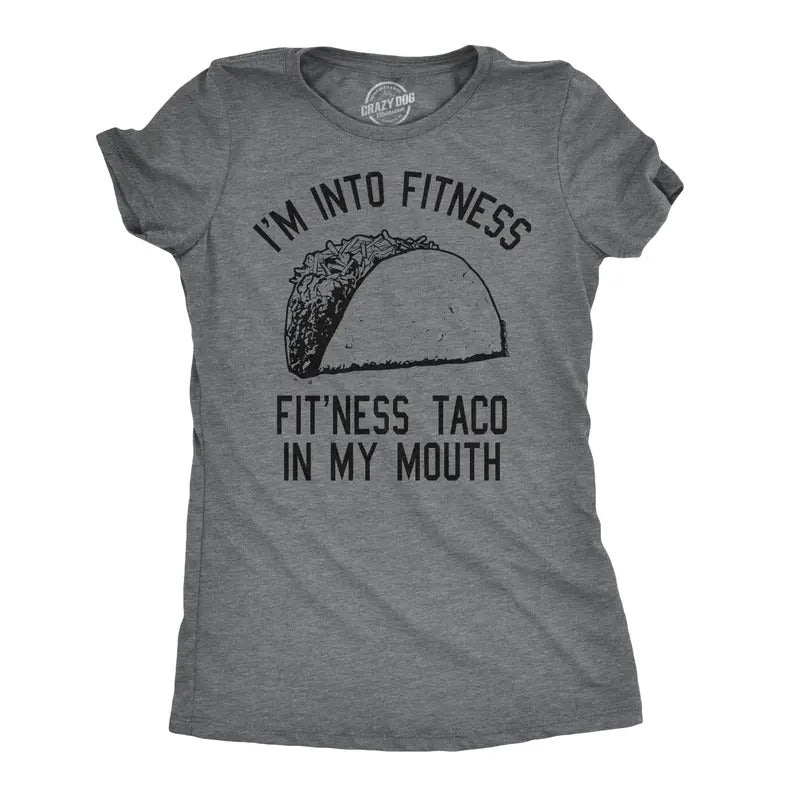 Womens Fitness Taco Funny Gym T Shirt Cool Humor Graphic Muscle Tee for Ladies Funny Womens T Shirts Cute Vintage Fashion...