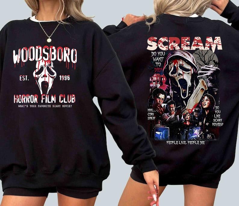Woodsboro Horror Film Club Shirt ? Halloween Killers Friends Movie Shirt Double Sides You Can'T Kill Boogexman Shirt Must Have Halloween Shirt T-Shirts, Hoodie, Sweatshirt