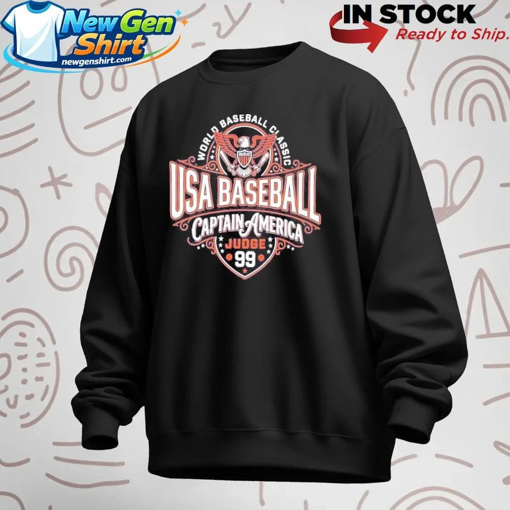 World Baseball Classic USA Baseball Captain America Judge 99 Shirt