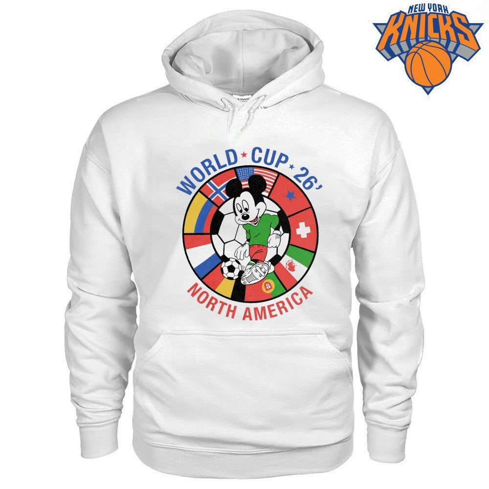 World Cup 26 North America Vintage Cartoon Mouse Playing Soccer International Flag Badge Shirt
