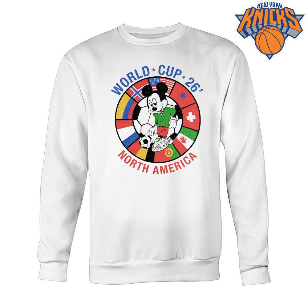 World Cup 26 North America Vintage Cartoon Mouse Playing Soccer International Flag Badge Shirt
