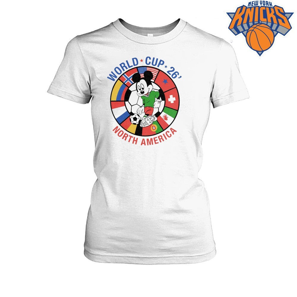 World Cup 26 North America Vintage Cartoon Mouse Playing Soccer International Flag Badge Shirt