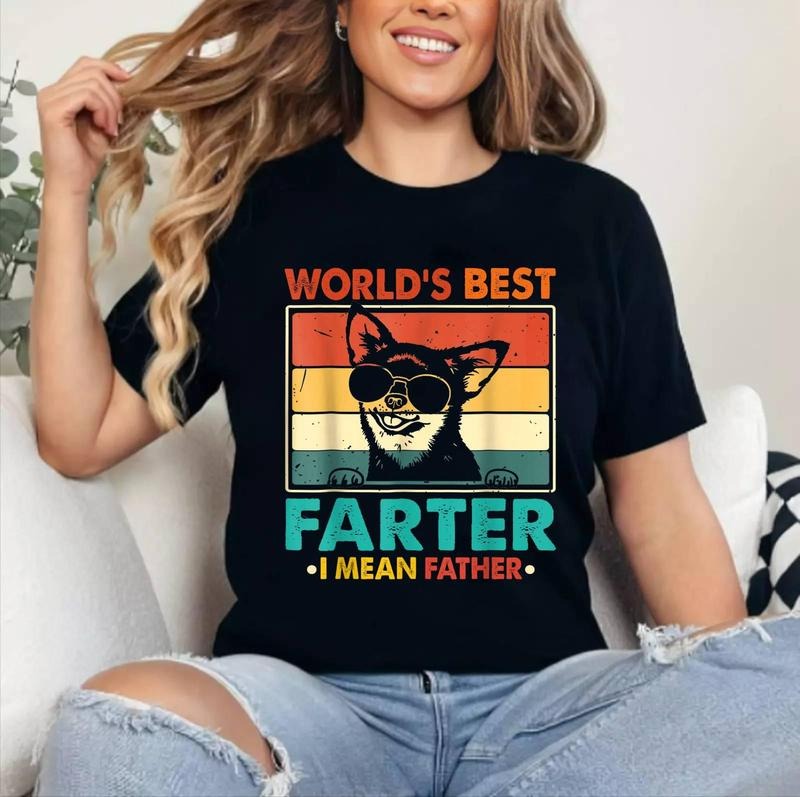 World'S Best Farter I Mean Father Funny Dad Dog [ Cotton Short Sleeve Top Womenswear] T-Shirts, Hoodie, Sweatshirt