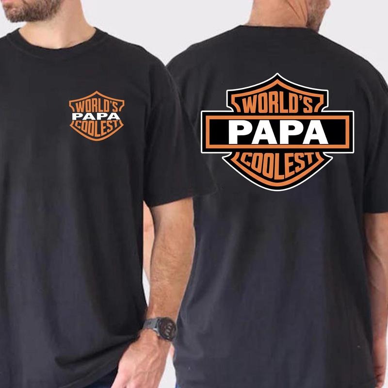 World's Coolest Papa TShirt, Motorcycle Dad Personalized Shirt, Father Day's Shirt, Dad Shirt, Gìft For Dad Hoodie,...