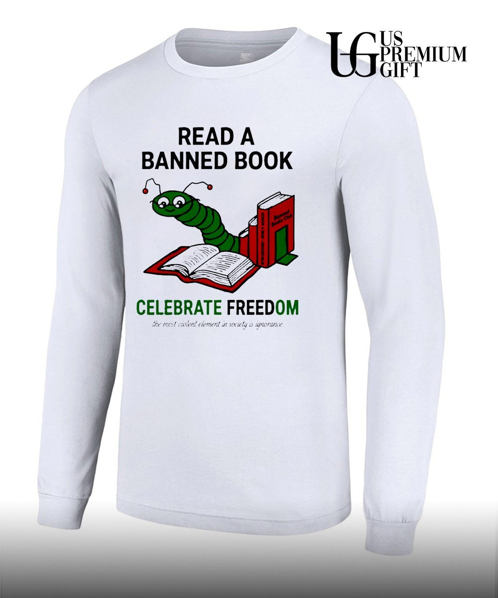 Worm read a banned books celebrate read freadom shirt