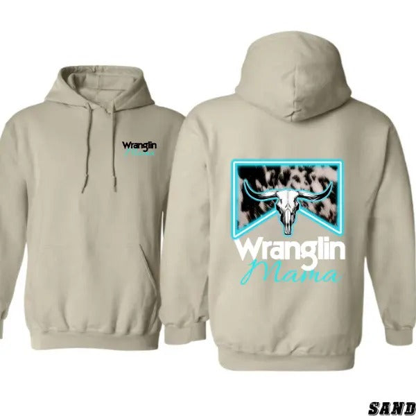 Wranglin' Mama T-shirt Sweatshirt Hoodie, Western-Inspired Graphic Hoodie, Trendy Ranch Life Hoodie, Unisex Hoodie...