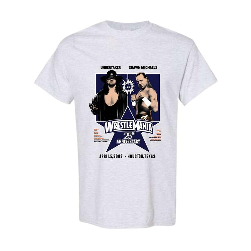 WrestleMania 25 Undertaker vs. Shawn Michaels T-Shirt, Full Color, Full Size Hoodie, Sweatshirt | HypeDripTees.com